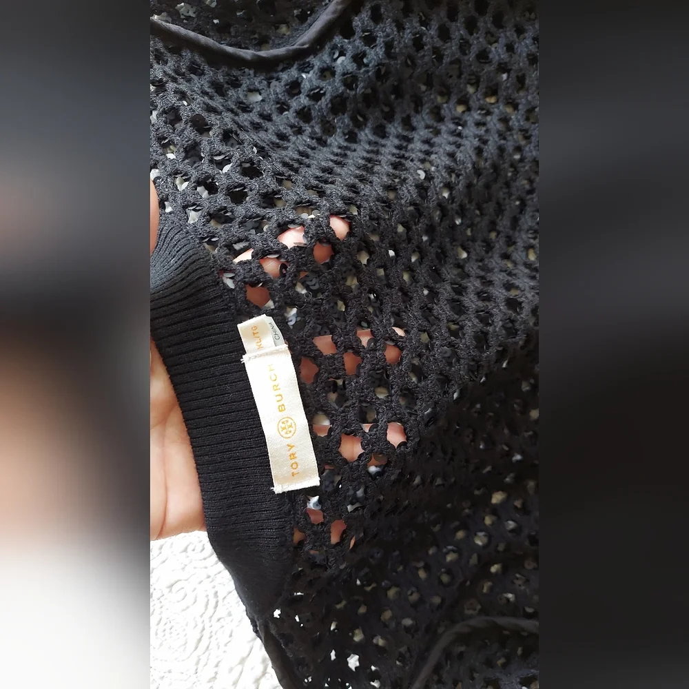 Tory Burch Lansing Merino Wool Jumper with Sequins — Size XL/TG